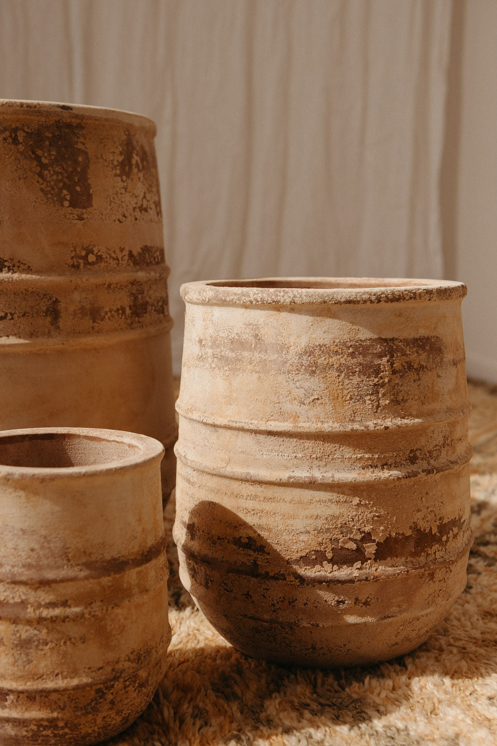 Antique Terracotta Horseshoe Pots